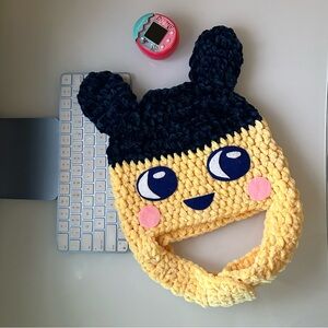 Mametchi tamagotchi crochet hat